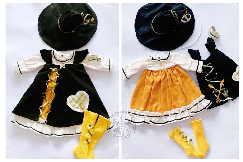 【一部即納】魔女のかぼちゃパイ|着回せるハロウィンドレス5点セット(MDD・SDM・幼SD・Kumako対応ドール服)