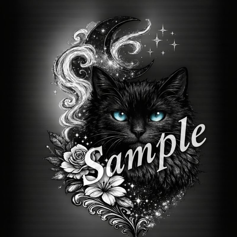 Black Cat Tattoo Set – Mystic Moon