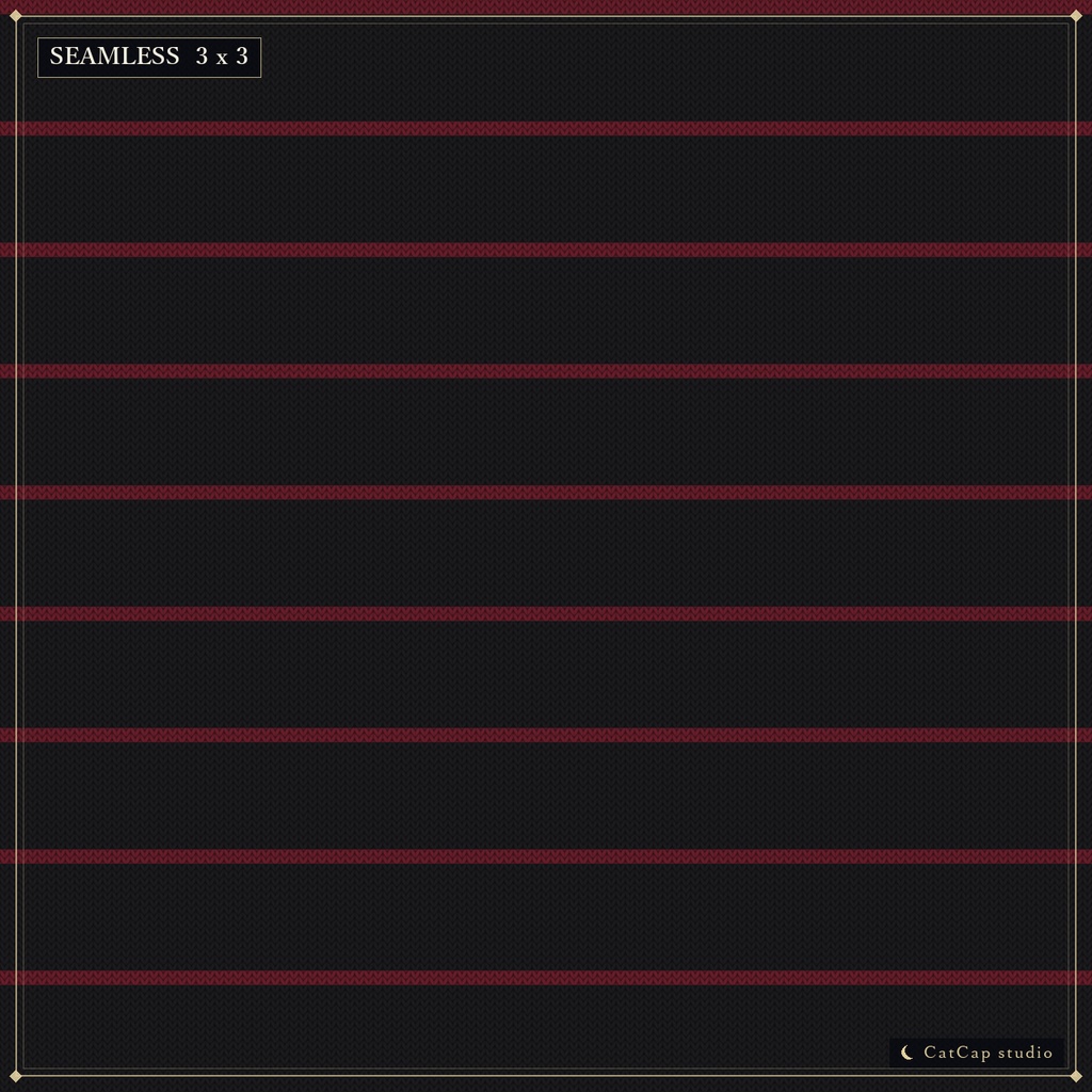 【シームレス】ブラックニット ボーダー生地 - Black Knit Border Fabric【VRChat/lilToon】
