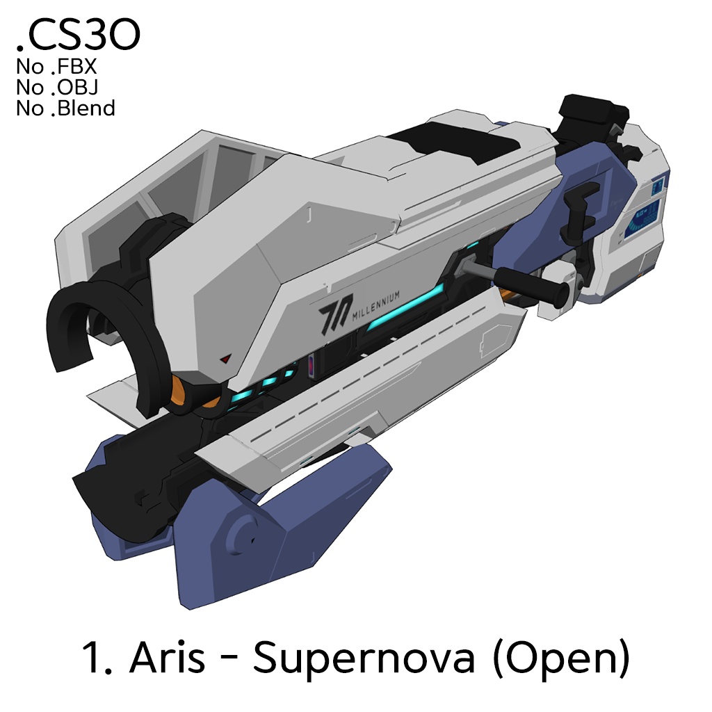 ブルアカ ゲーム開発部 3D武器 CLIPSTUDIO用3D(.cs3o)