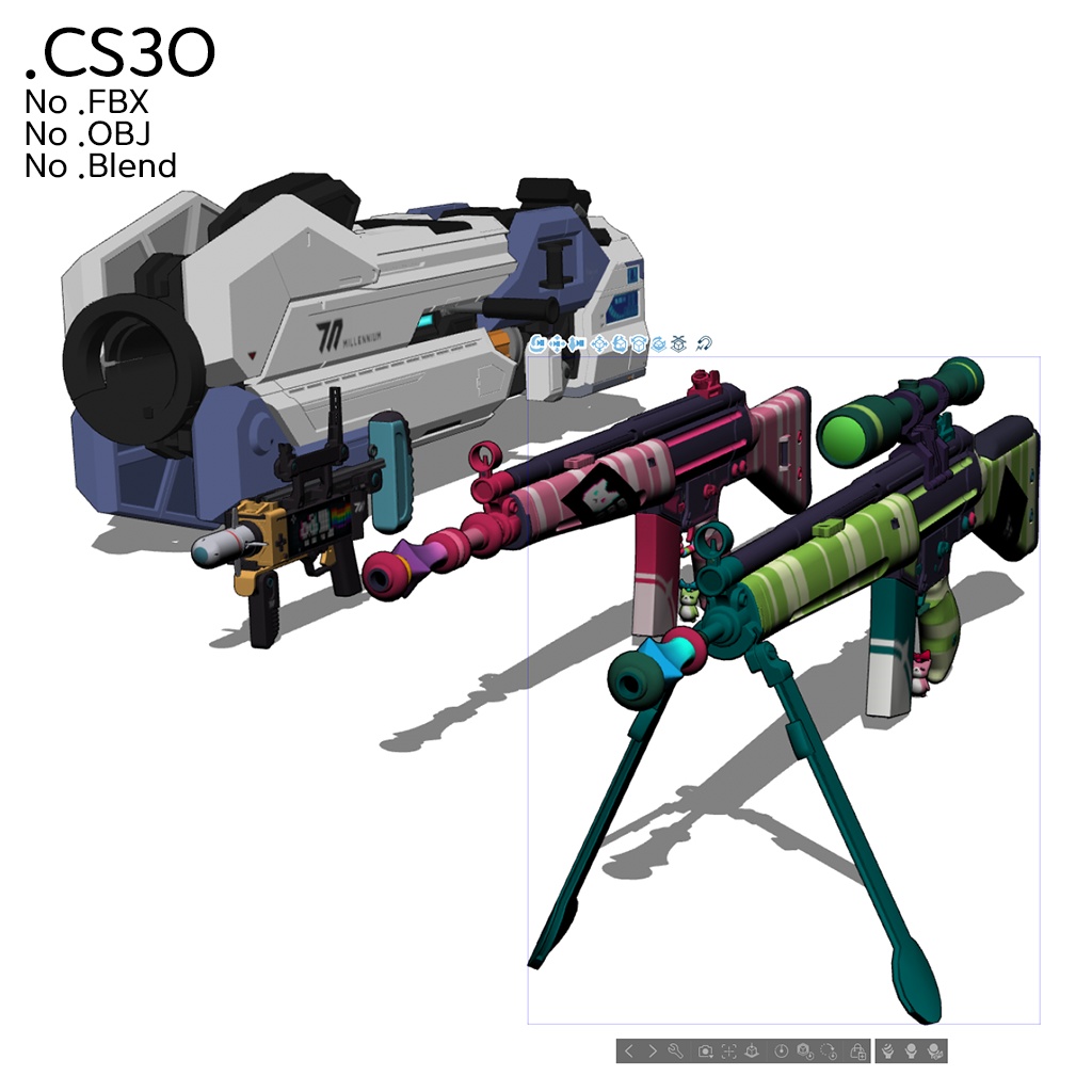 ブルアカ ゲーム開発部 3D武器 CLIPSTUDIO用3D(.cs3o)