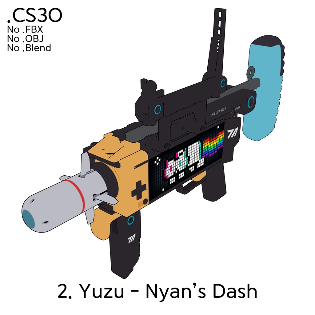 ブルアカ ゲーム開発部 3D武器 CLIPSTUDIO用3D(.cs3o)