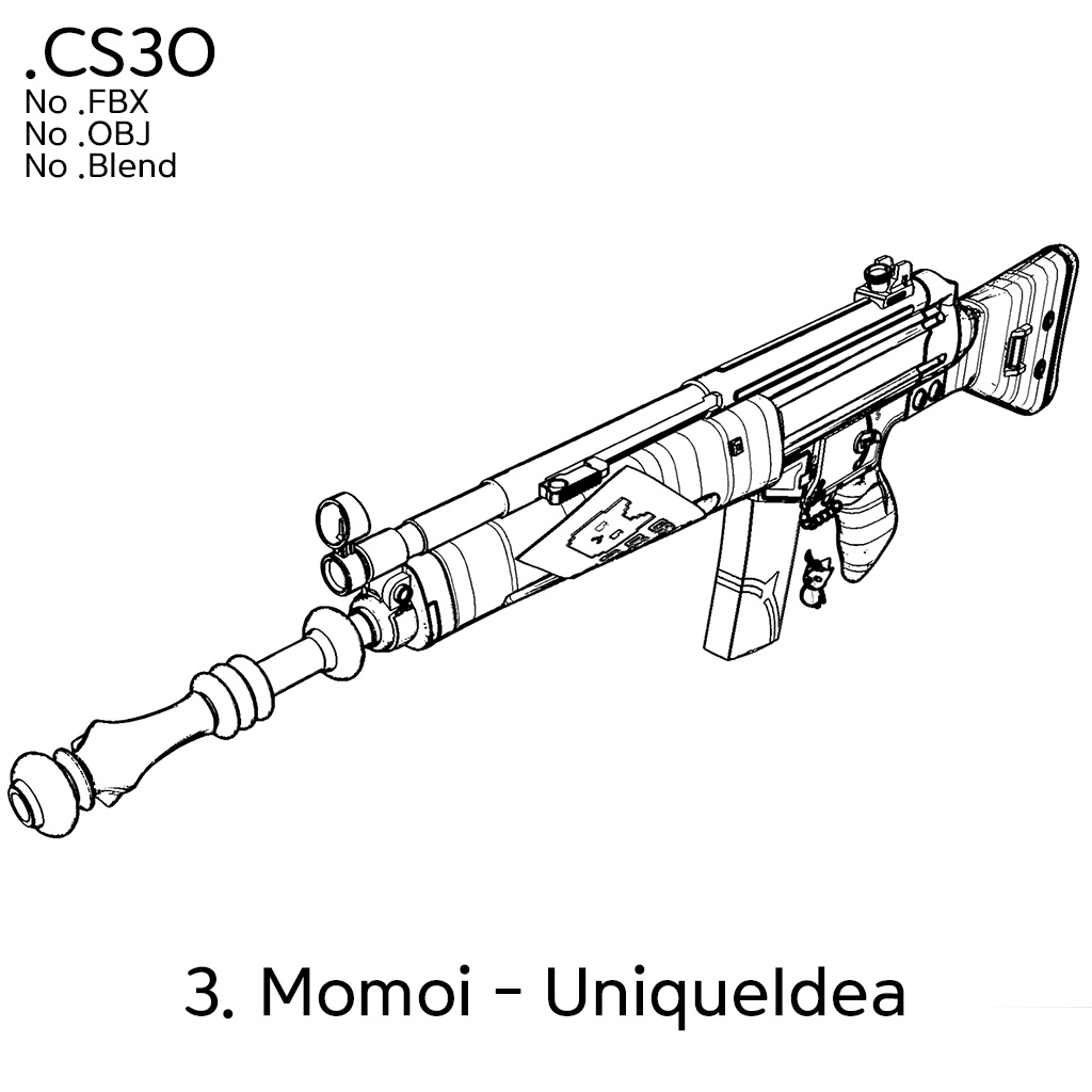 ブルアカ ゲーム開発部 3D武器 CLIPSTUDIO用3D(.cs3o)