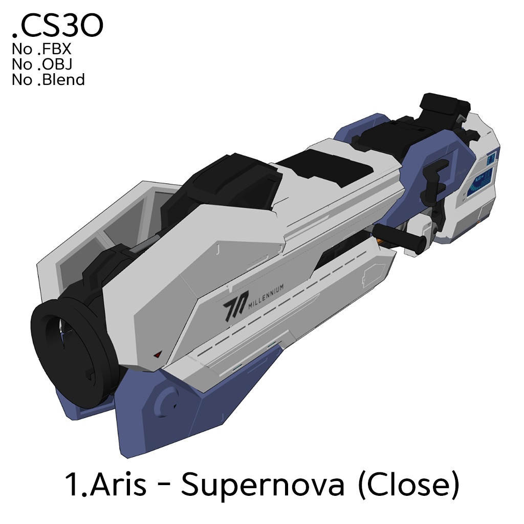 ブルアカ ゲーム開発部 3D武器 CLIPSTUDIO用3D(.cs3o)