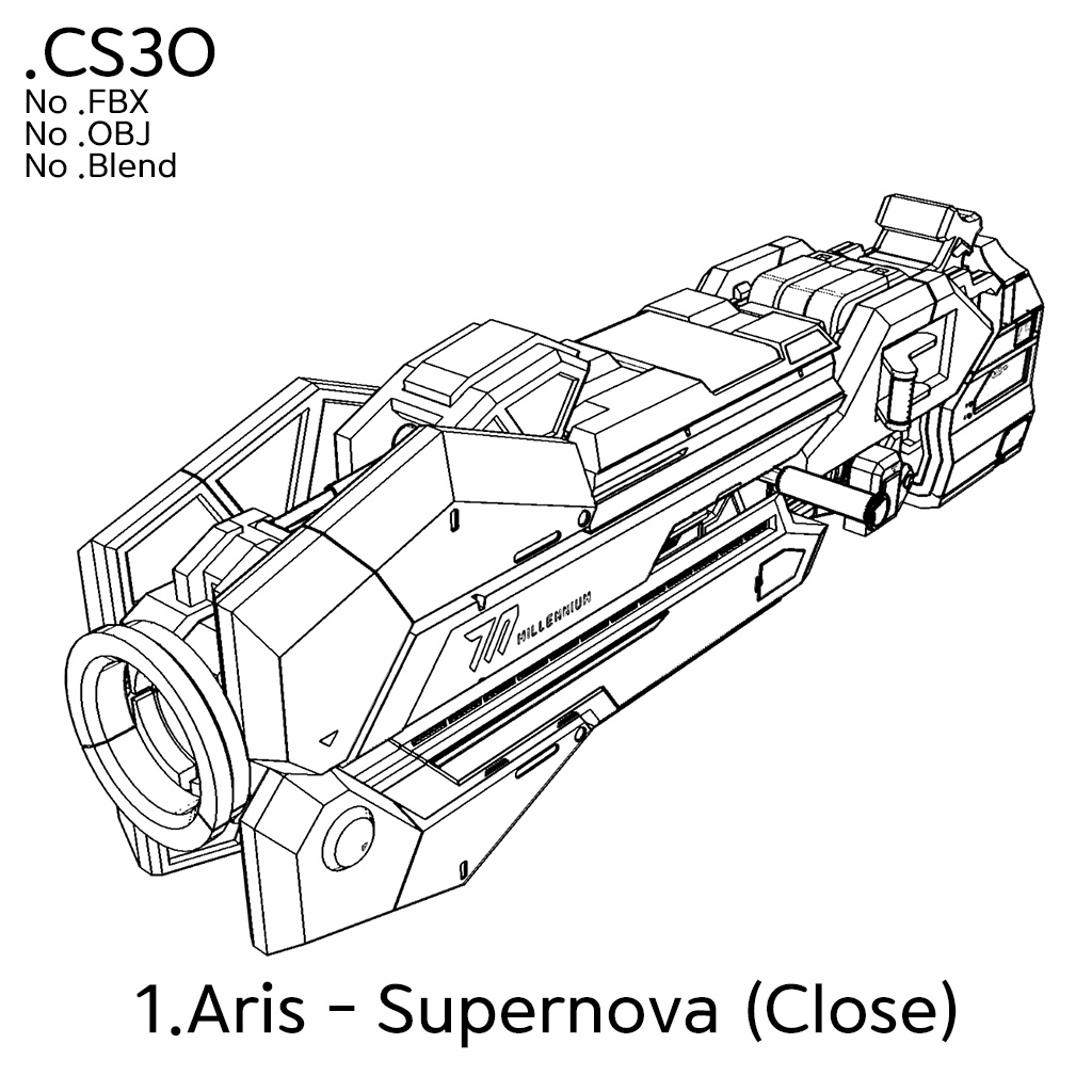 ブルアカ ゲーム開発部 3D武器 CLIPSTUDIO用3D(.cs3o)