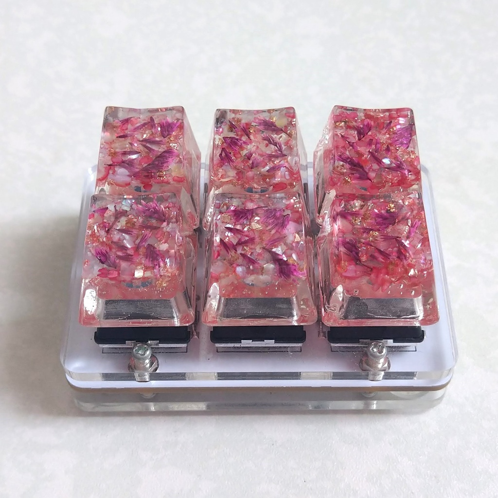 キーキャップ ドライフラワー カスピア ピンク