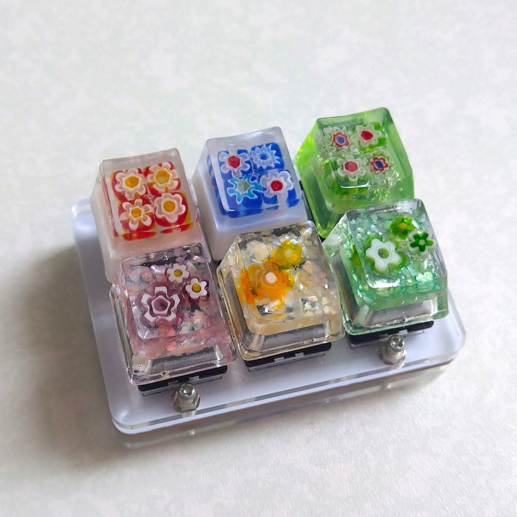 キーキャップ ミルフィオリ ガラス
