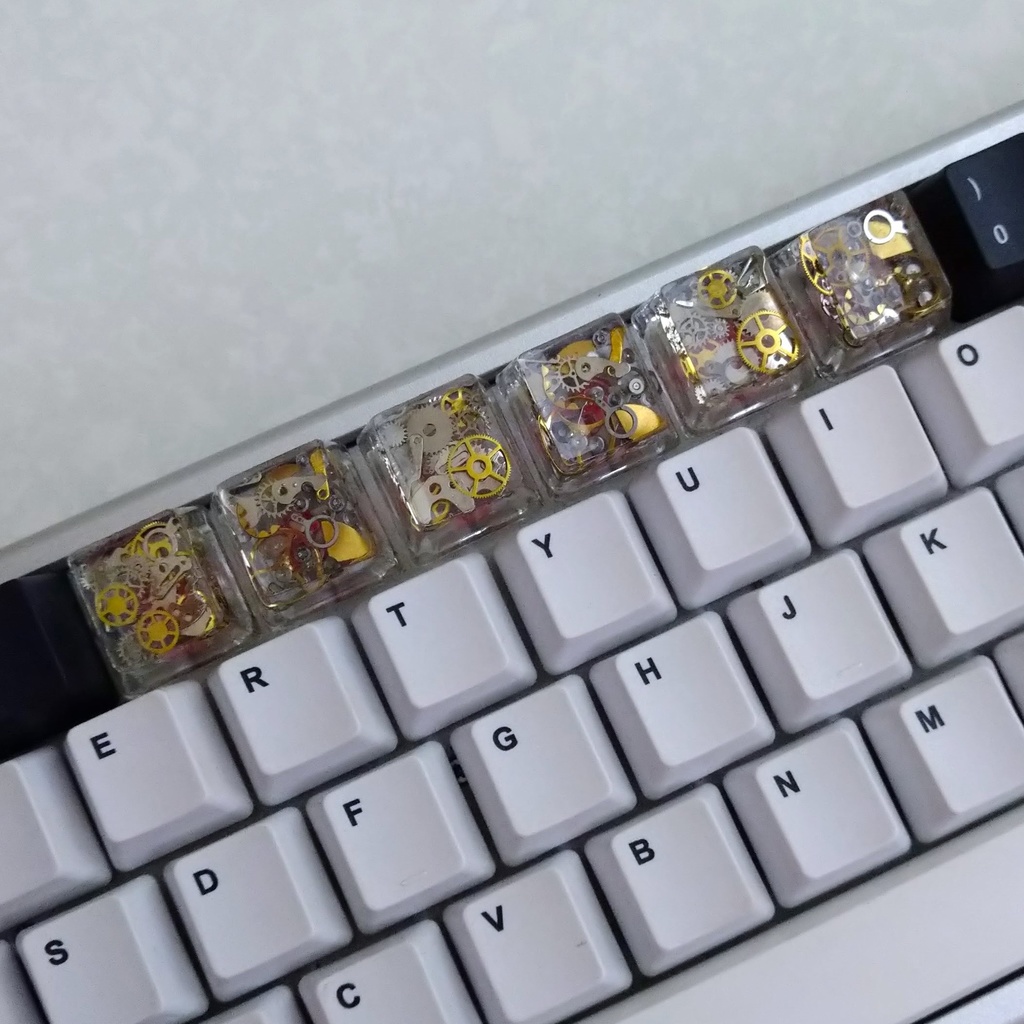 キーキャップ スチームパンク 透明 時計
