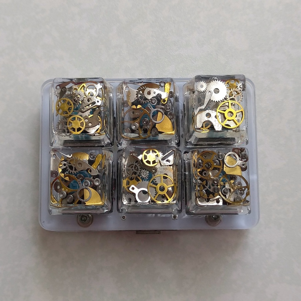 キーキャップ スチームパンク 透明 時計