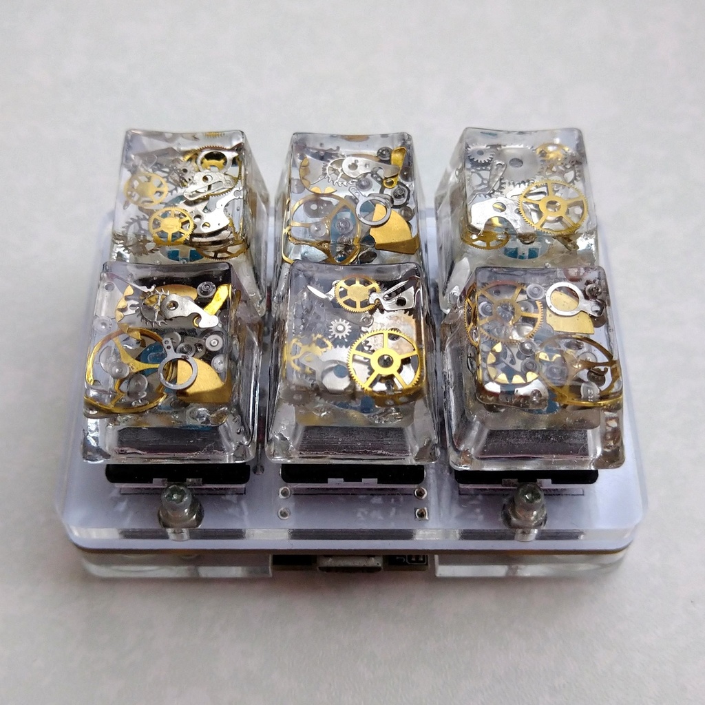 キーキャップ スチームパンク 透明 時計
