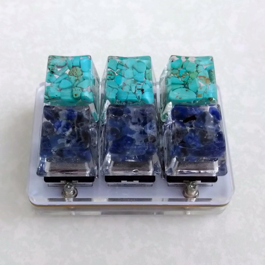 キーキャップ 天然石 ターコイズ トルコ石 ソーダライト
