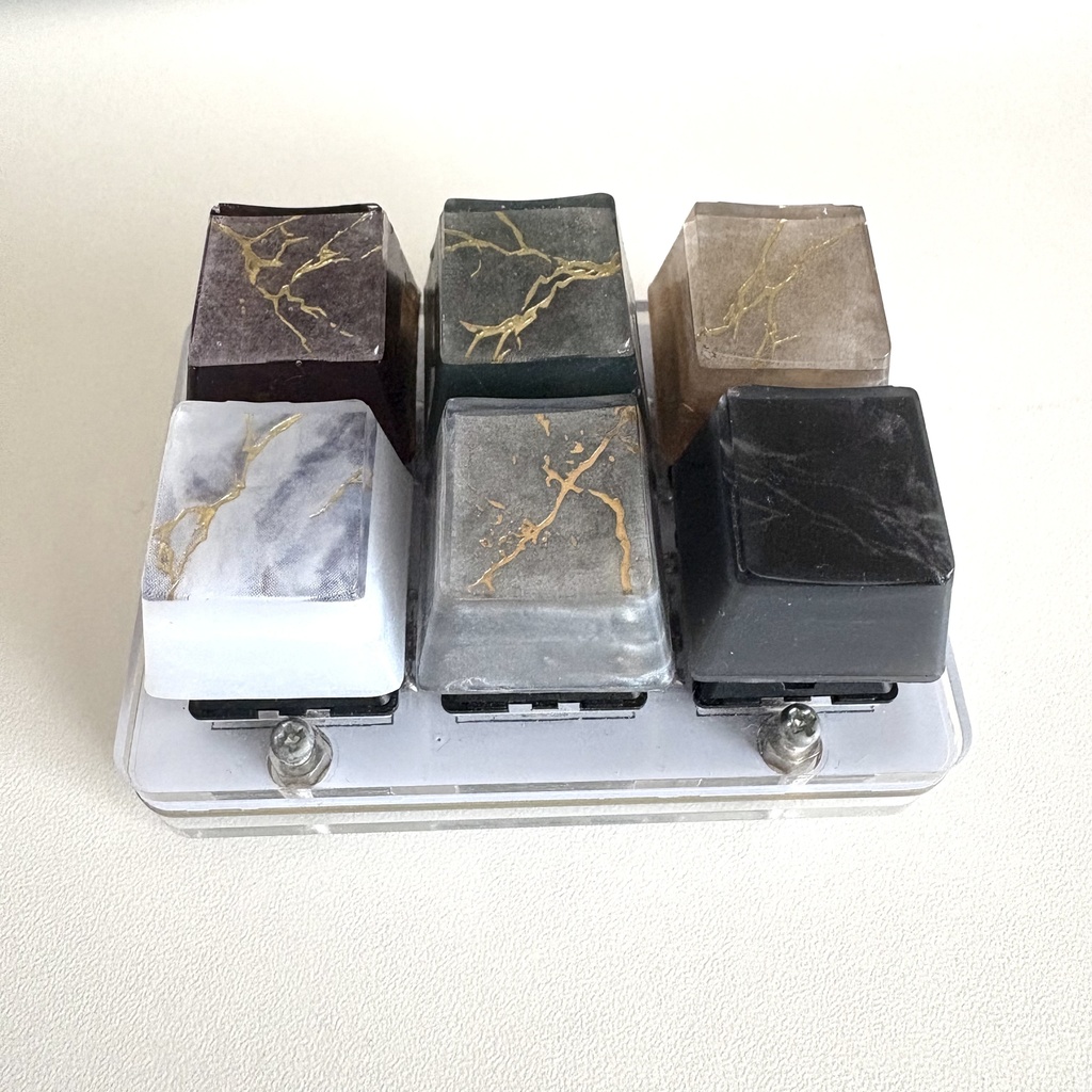 大理石風 キーキャップ 黒色系