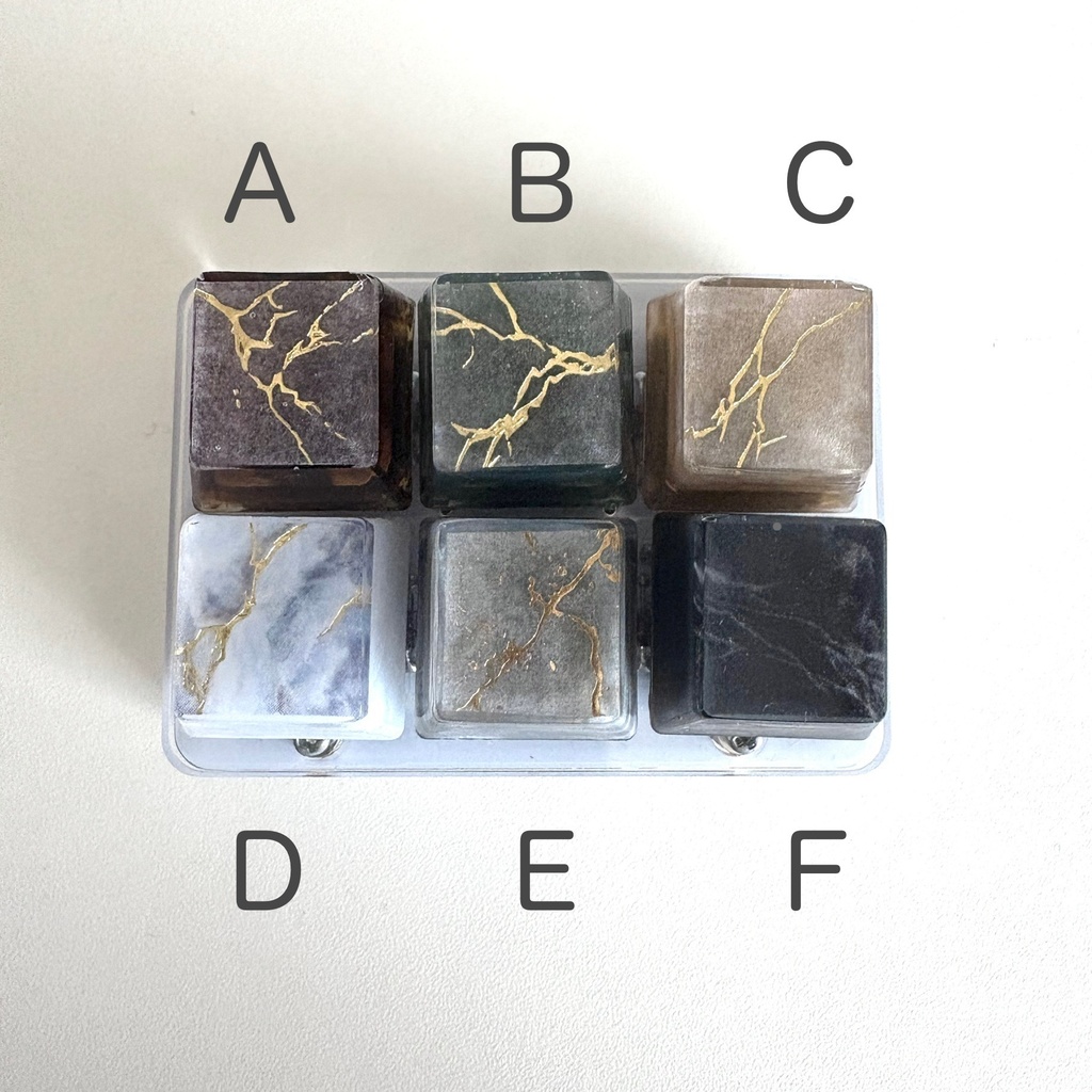大理石風 キーキャップ 黒色系