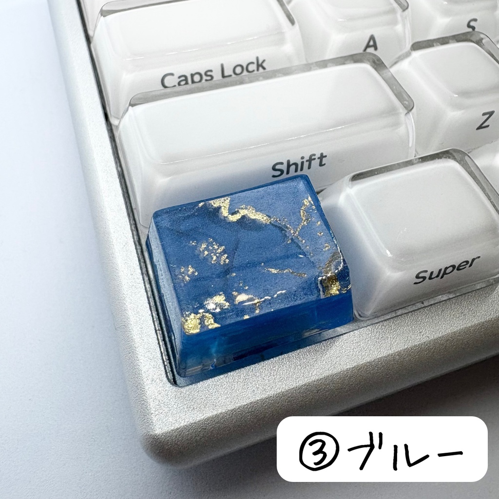 【キーキャップ】大理石風【1.25U】グリーン/ターコイズ/ブルー