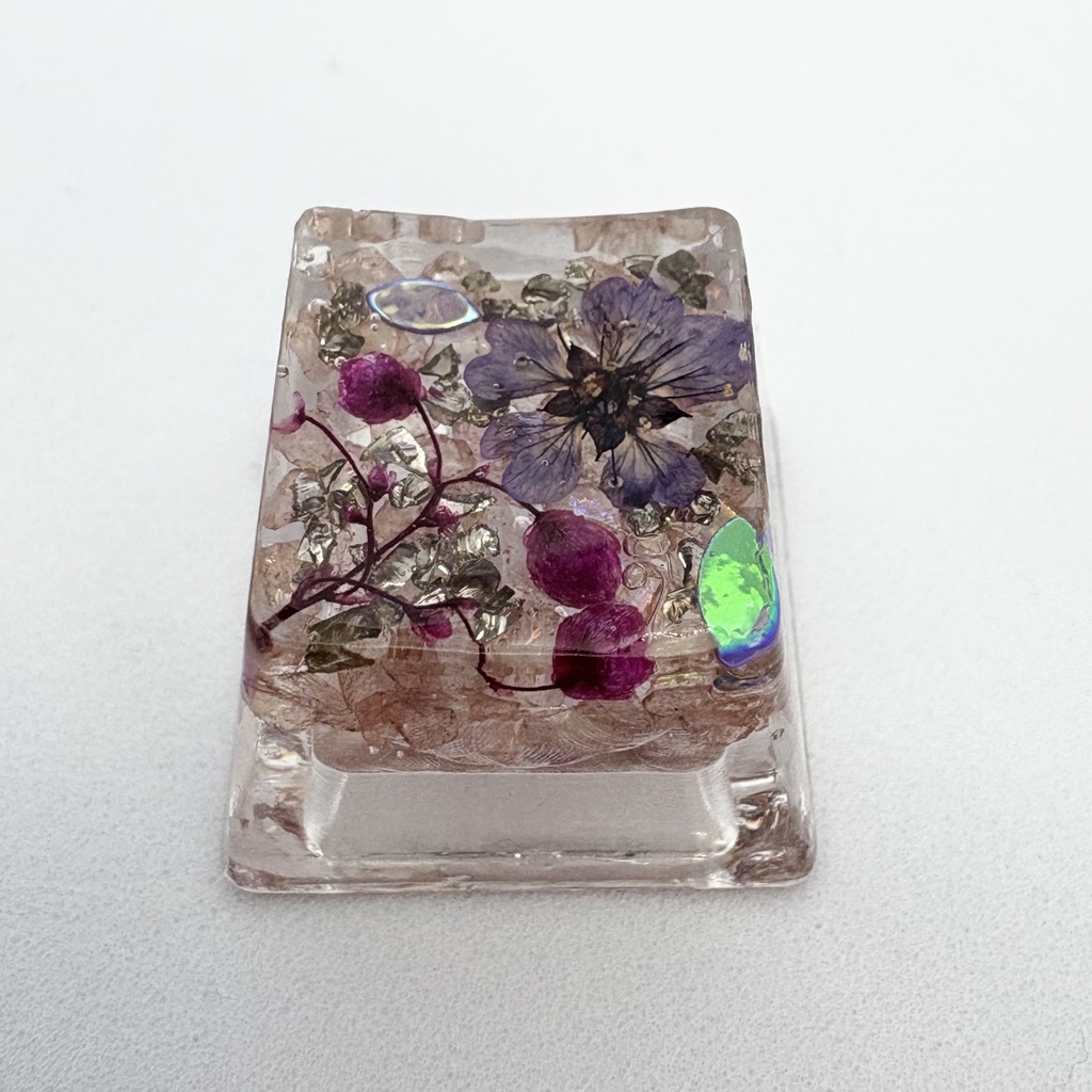 キーキャップ ドライフラワー 紫