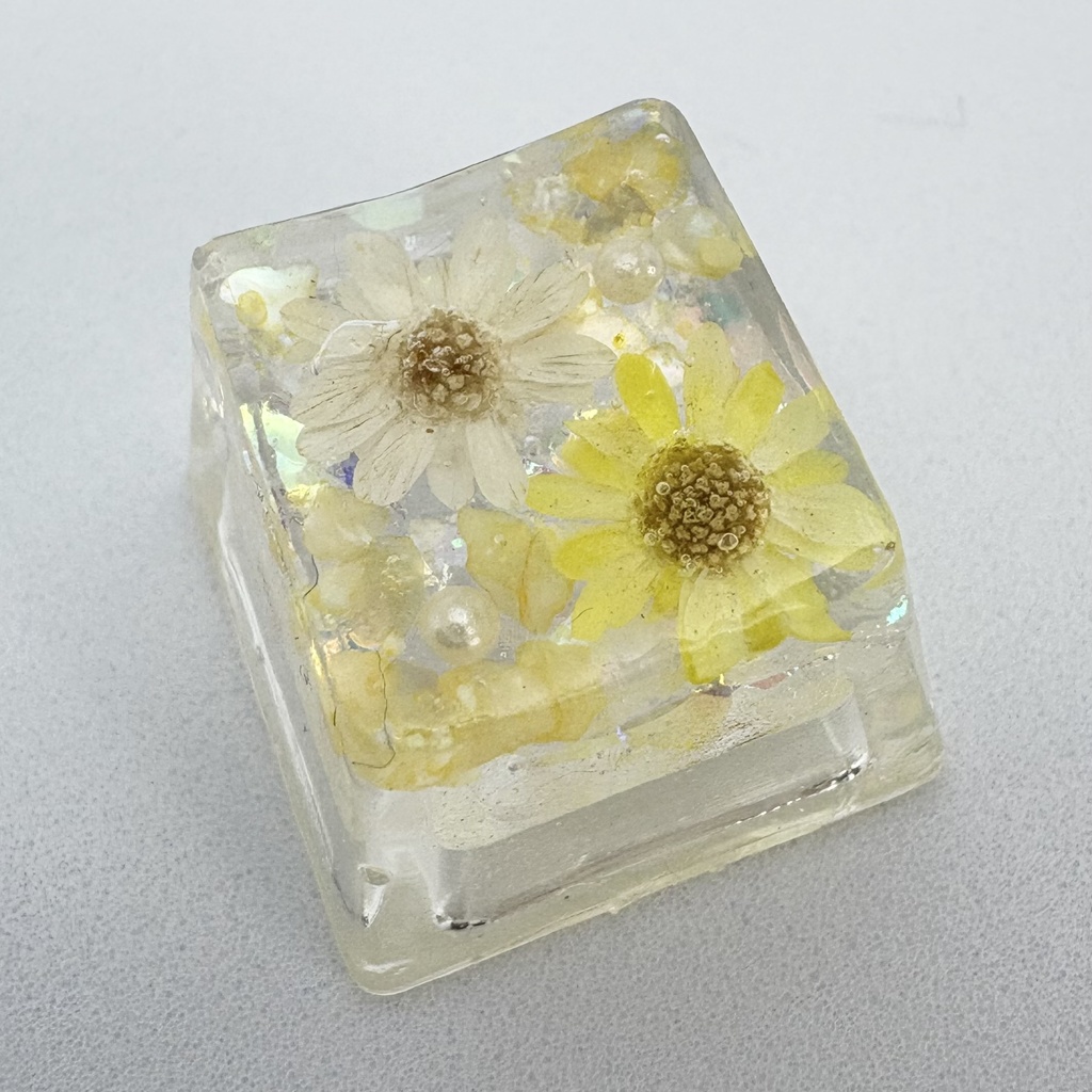 キーキャップ ドライフラワー 黄色