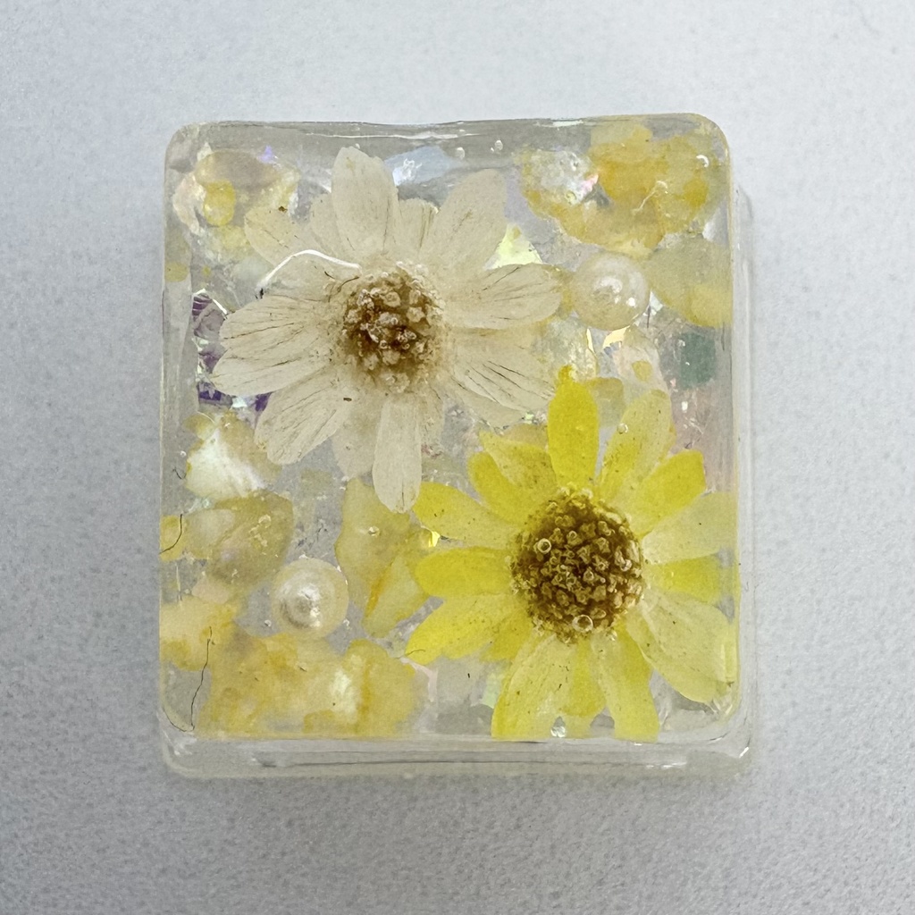 キーキャップ ドライフラワー 黄色