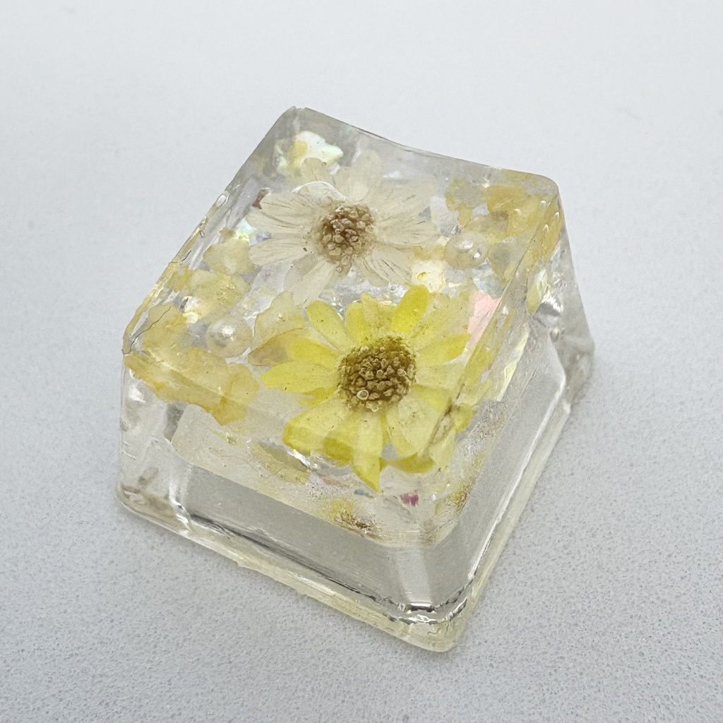 キーキャップ ドライフラワー 黄色