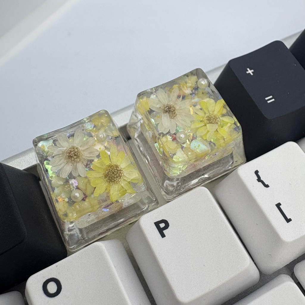キーキャップ ドライフラワー 黄色
