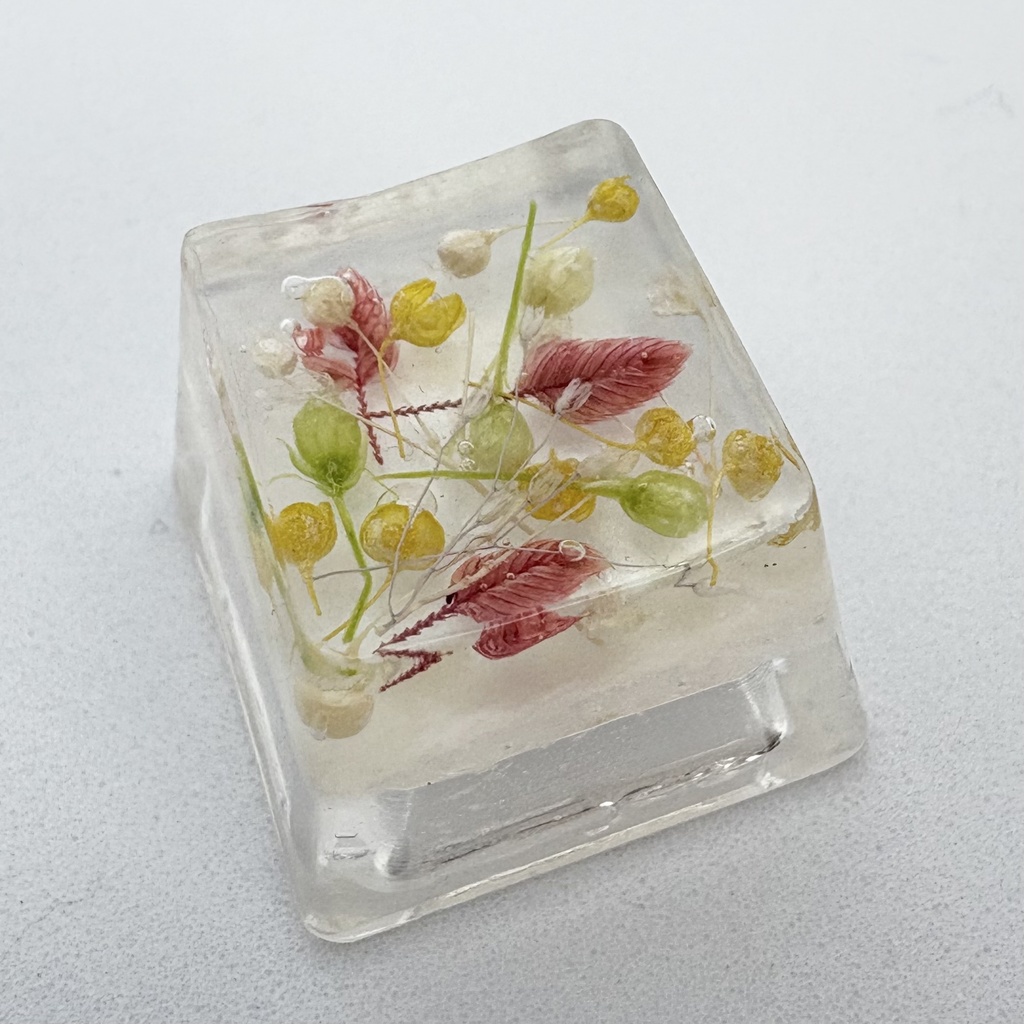 キーキャップ ドライフラワー 白