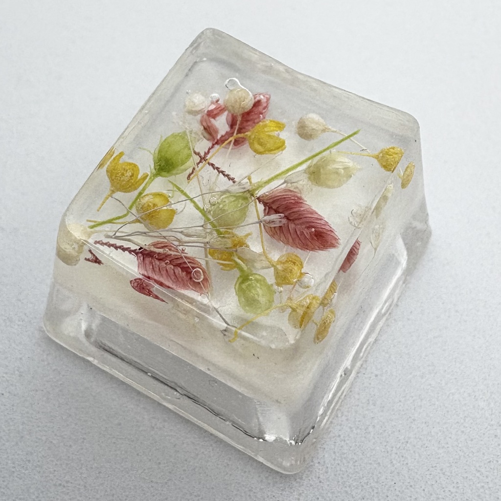 キーキャップ ドライフラワー 白