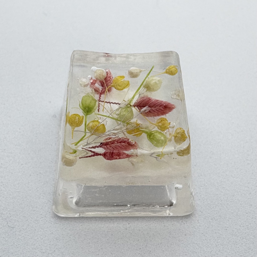 キーキャップ ドライフラワー 白