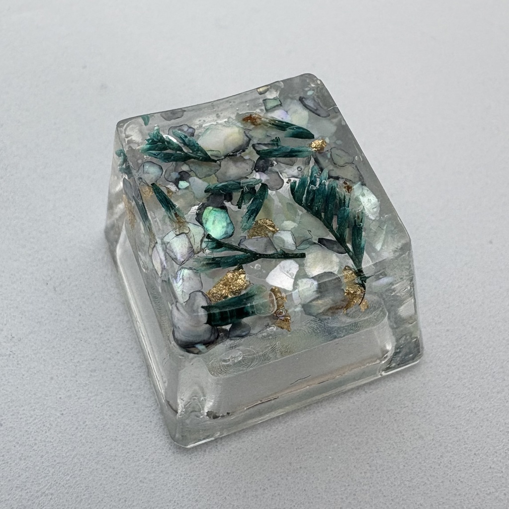 キーキャップ ドライフラワー 青