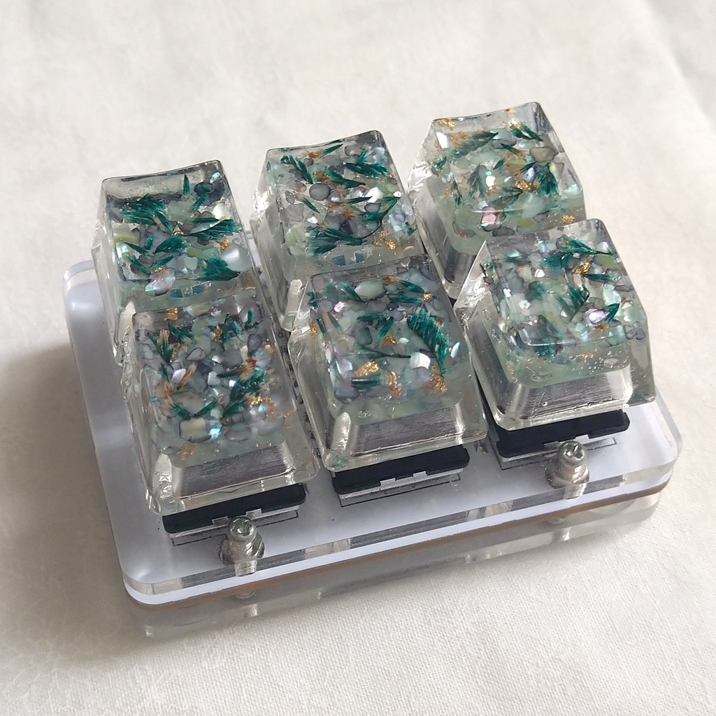 キーキャップ ドライフラワー 青