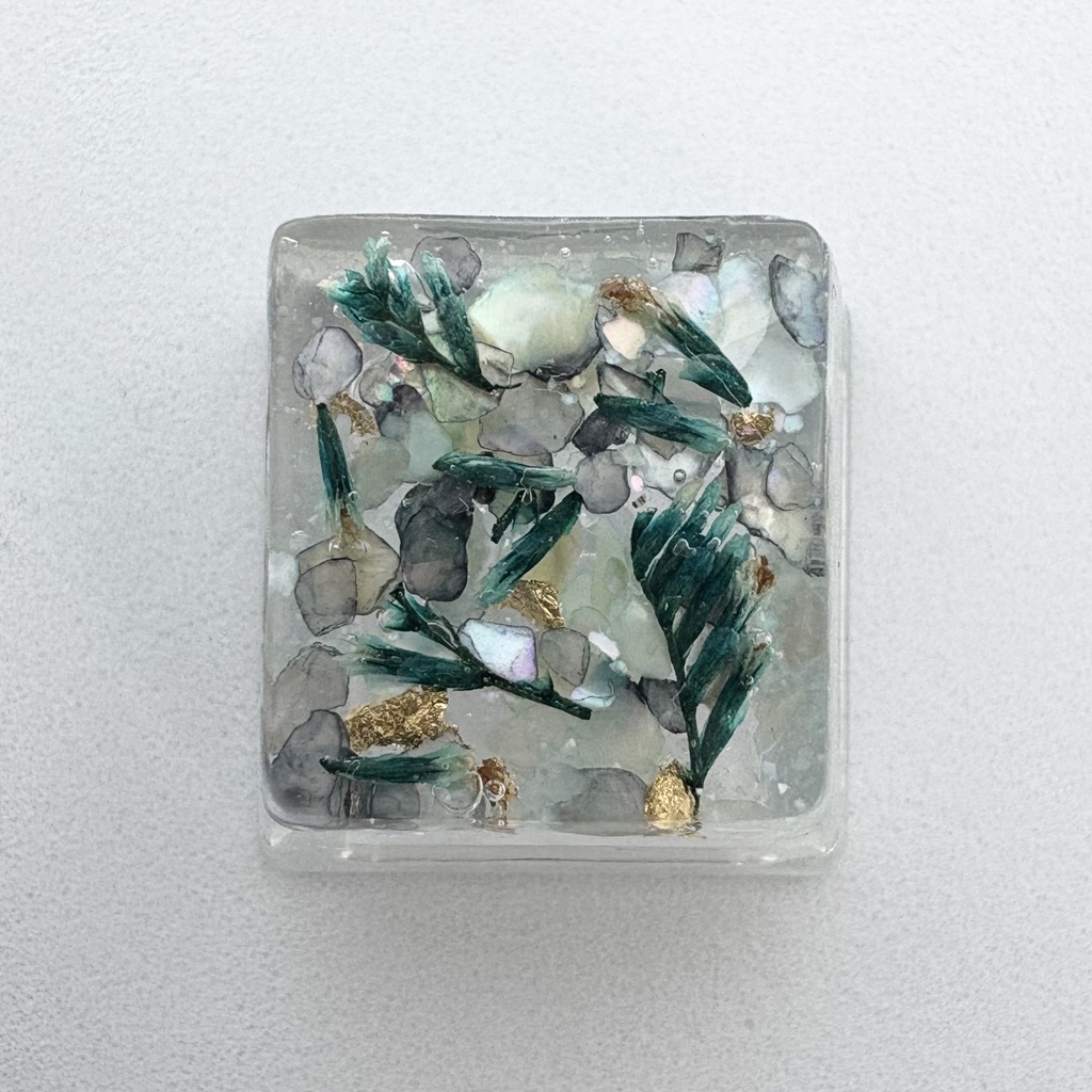 キーキャップ ドライフラワー 青