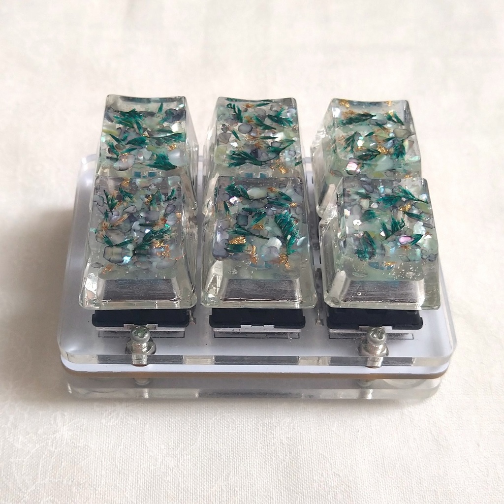 キーキャップ ドライフラワー 青