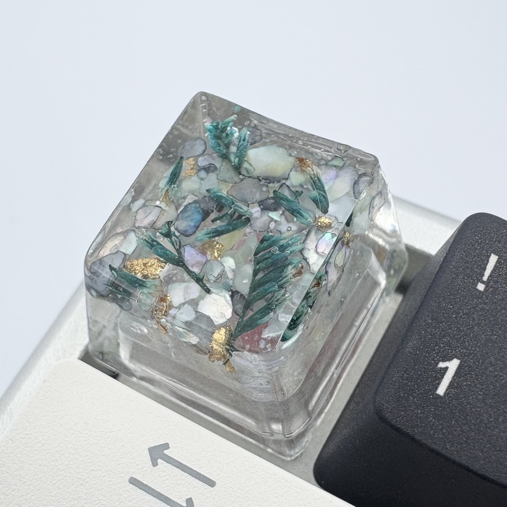 キーキャップ　ドライフラワー　青