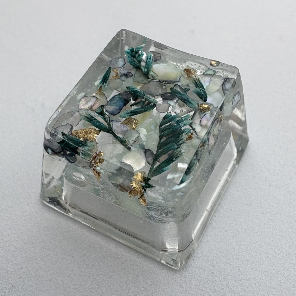 キーキャップ ドライフラワー 青