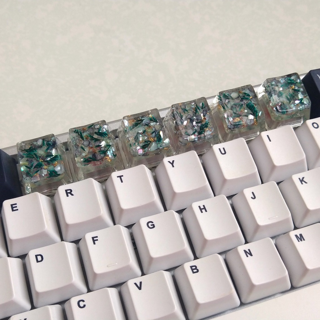 キーキャップ ドライフラワー 青