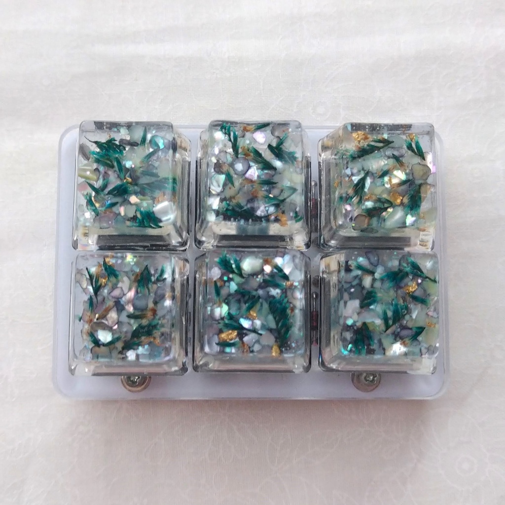 キーキャップ ドライフラワー 青