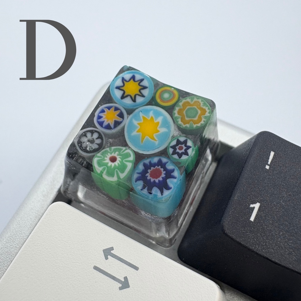 キーキャップ ミルフィオリ 青系