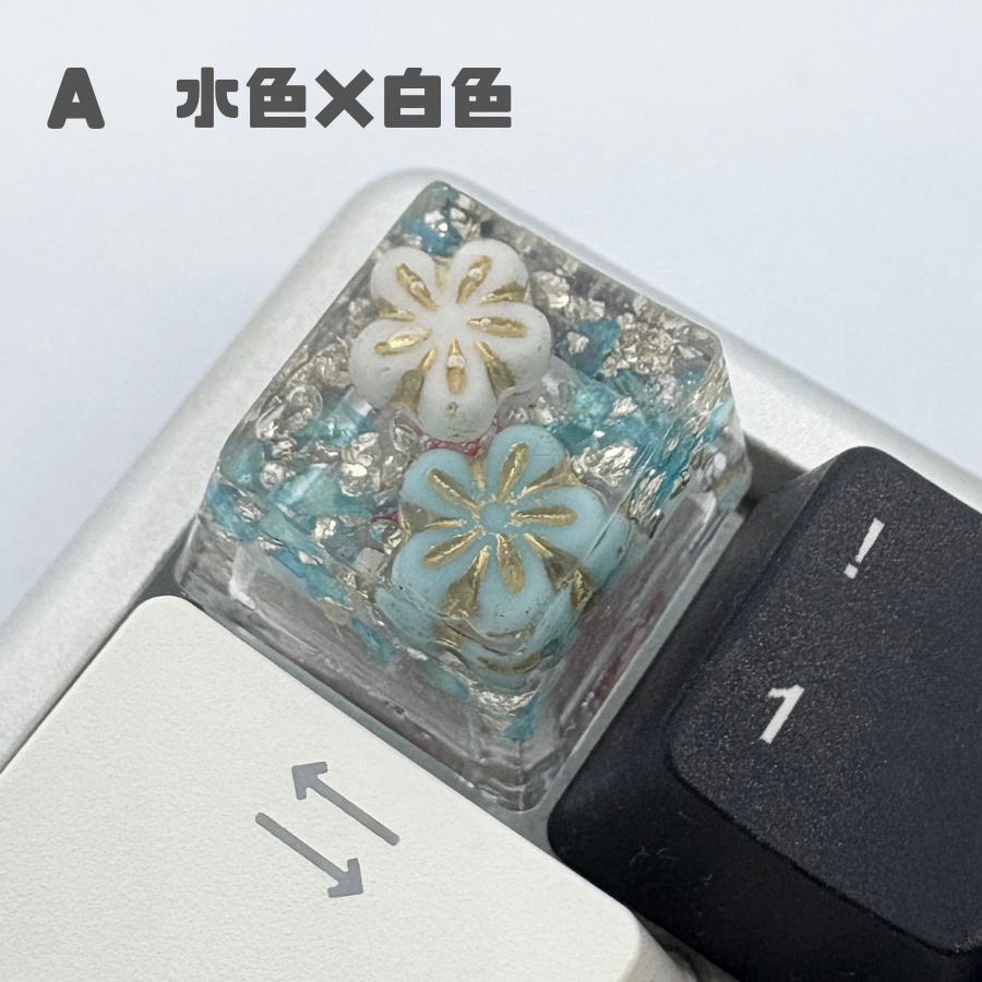 キーキャップ 花 チェコビーズ