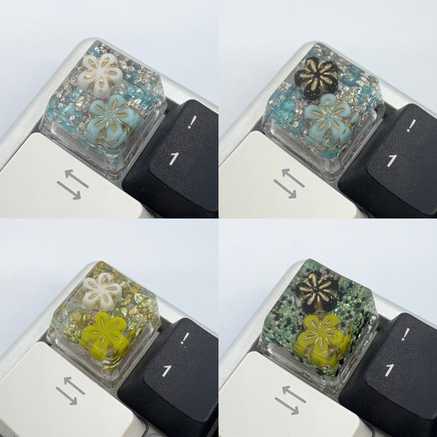 キーキャップ 花 チェコビーズ
