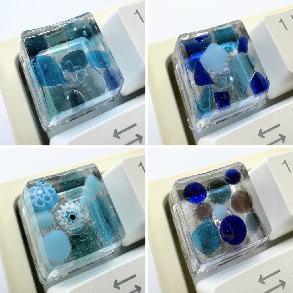 【キーキャップ】ベネチアンガラス【ブルー】