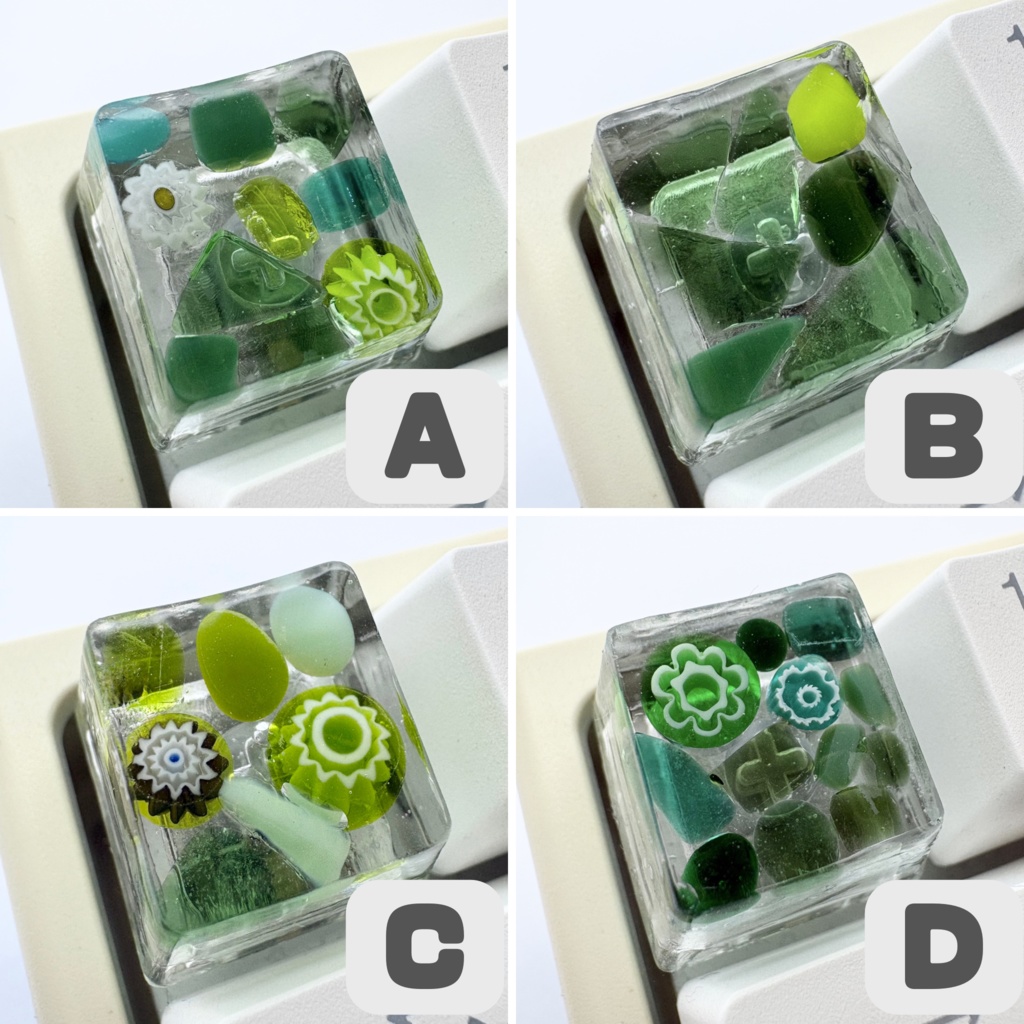 【キーキャップ】ベネチアンガラス【グリーン】