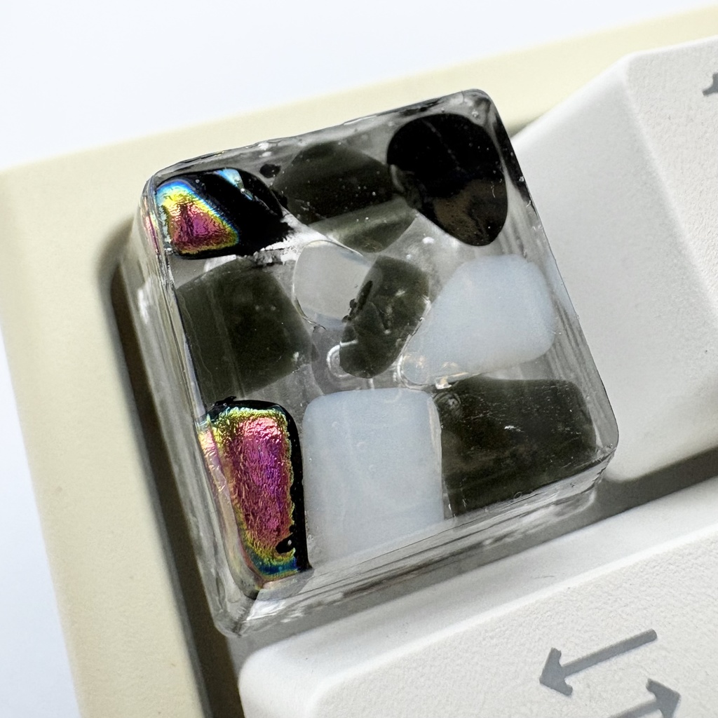 【キーキャップ】ベネチアンガラス【ブラック/ホワイト】