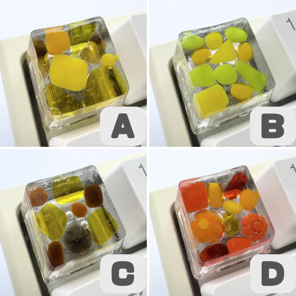 【キーキャップ】ベネチアンガラス【イエロー/オレンジ】