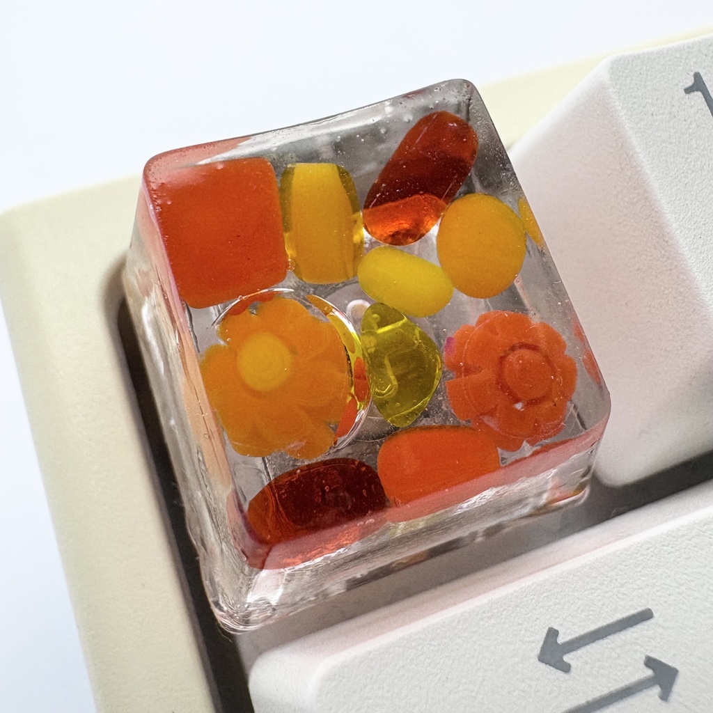 【キーキャップ】ベネチアンガラス【イエロー/オレンジ】