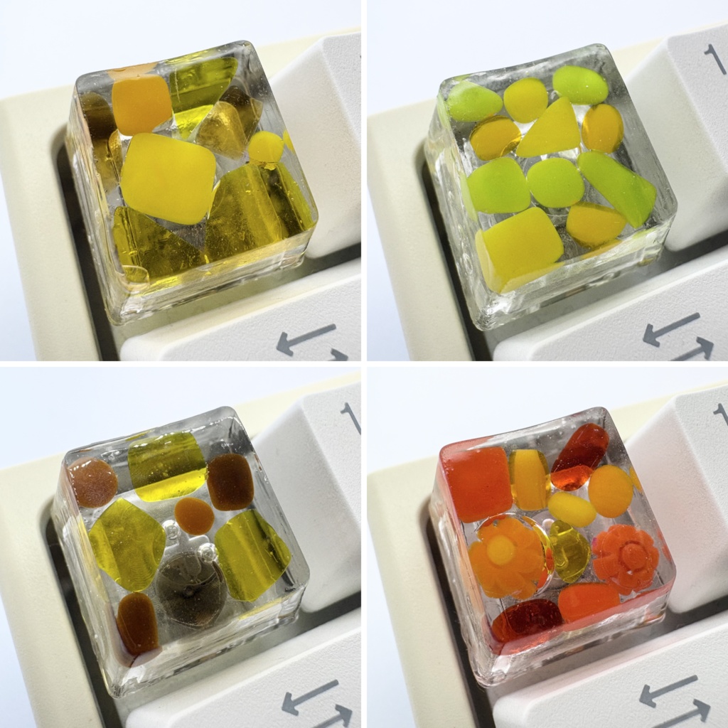 【キーキャップ】ベネチアンガラス【イエロー/オレンジ】