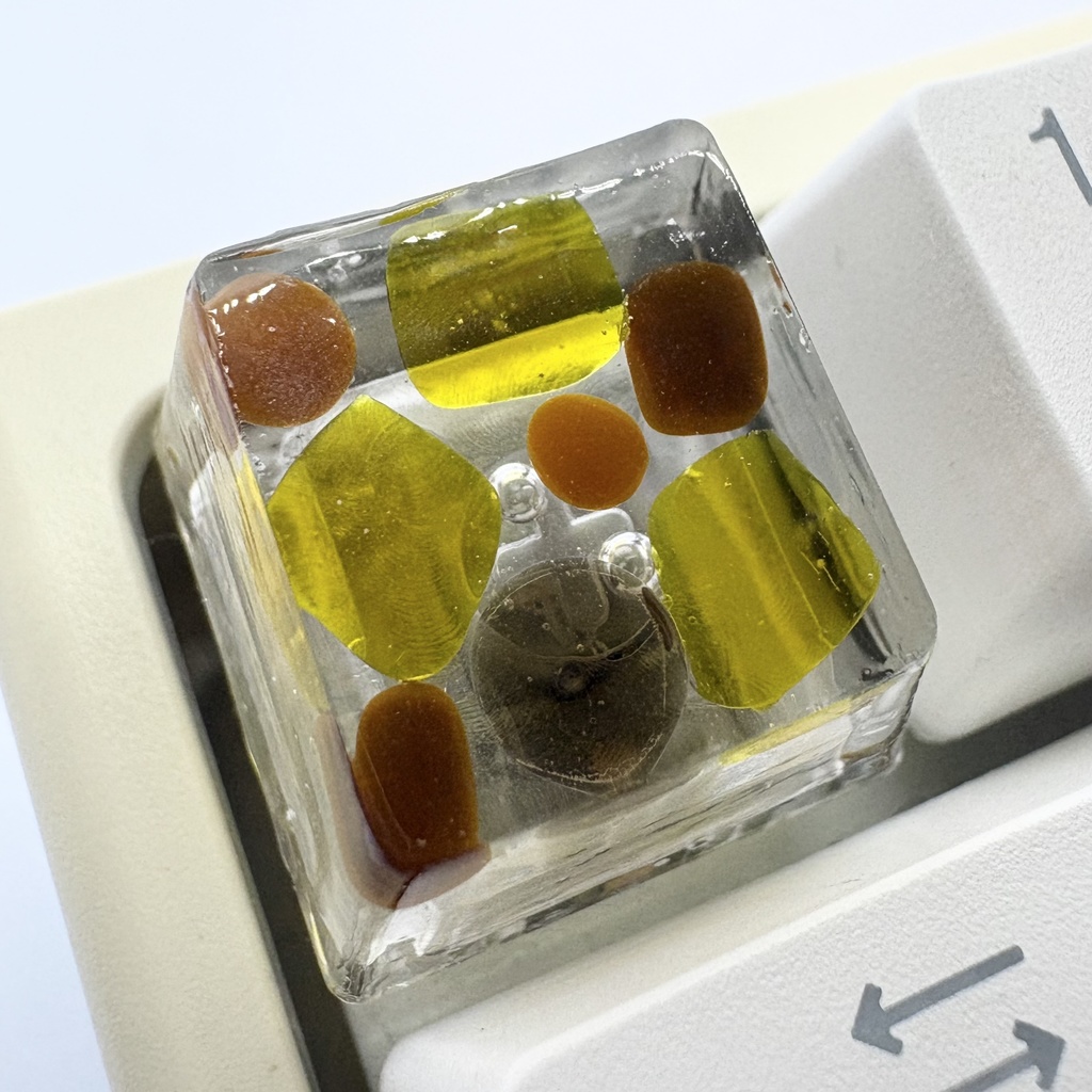 【キーキャップ】ベネチアンガラス【イエロー/オレンジ】