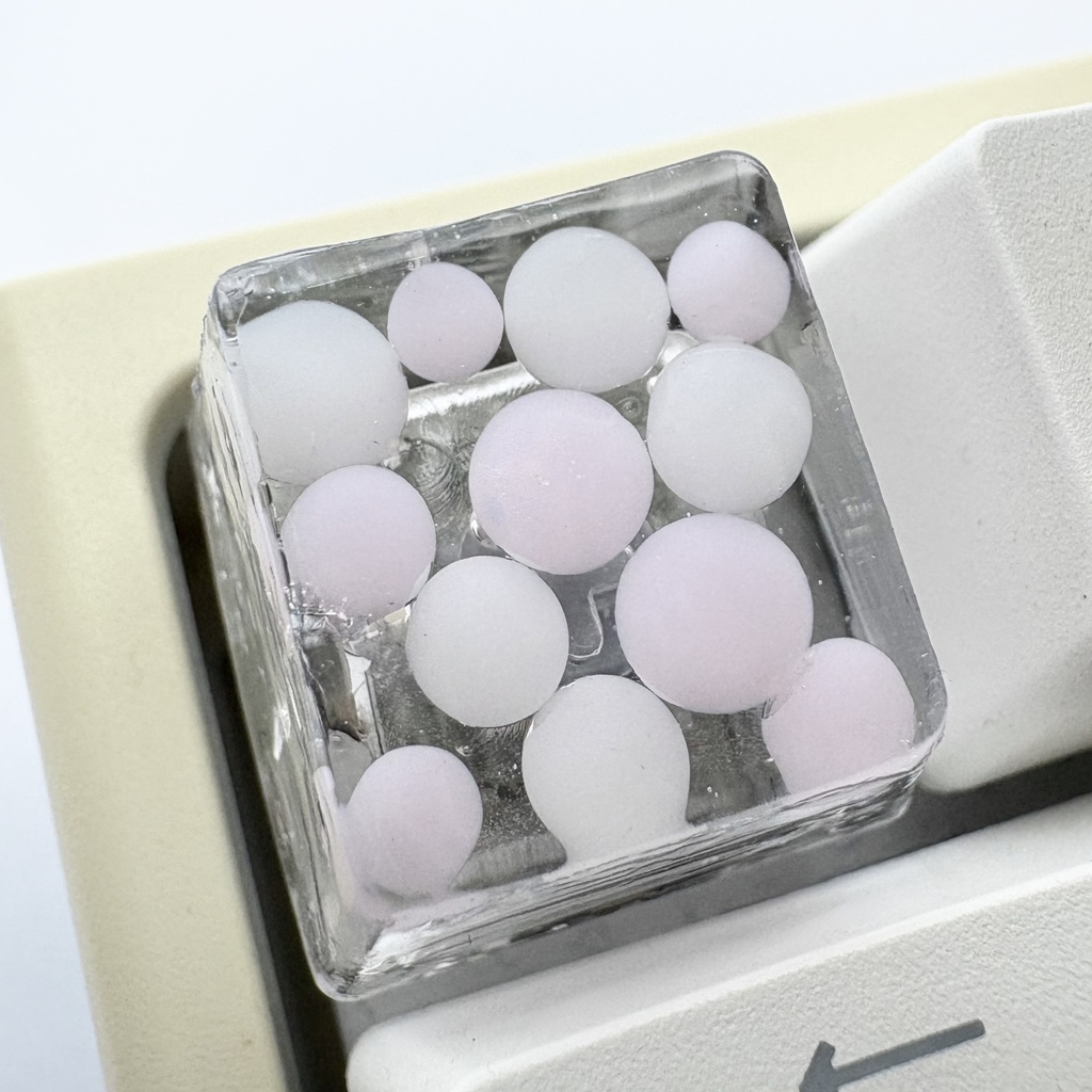 【キーキャップ】ベネチアンガラス【ピンク/ホワイト】