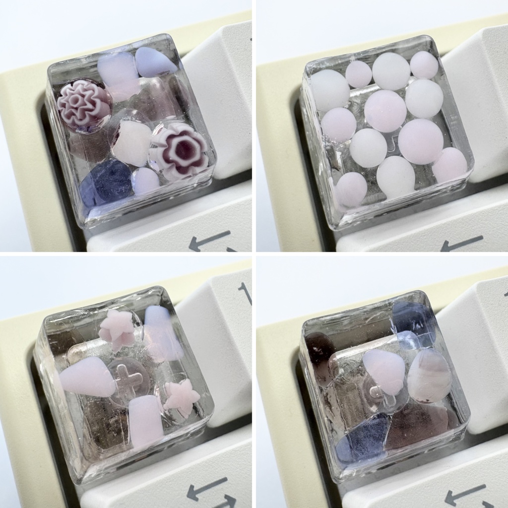 【キーキャップ】ベネチアンガラス【ピンク/ホワイト】