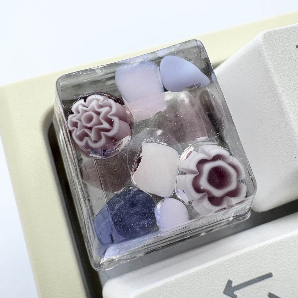 【キーキャップ】ベネチアンガラス【ピンク/ホワイト】