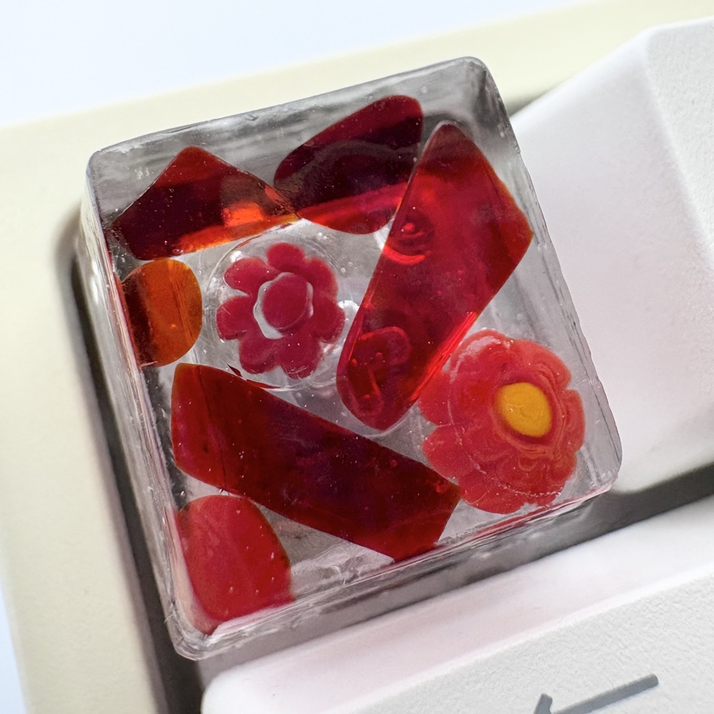 【キーキャップ】ベネチアンガラス【レッド】