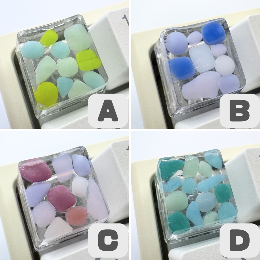 【キーキャップ】ベネチアンガラス【パステルカラー】