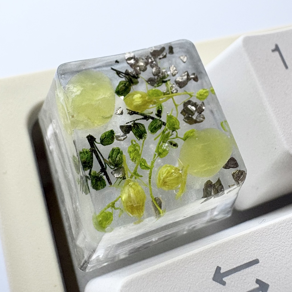 【キーキャップ】ドライフラワー【グリーン】